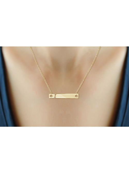 14K Gold Over Silver Bar Necklace V37746
