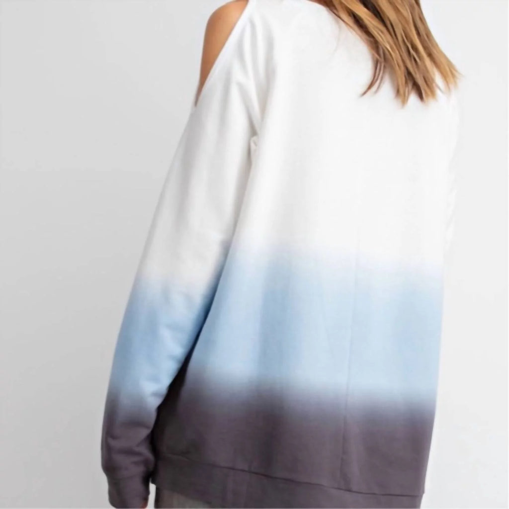 Tie Dyed Cold Shoulder Top C769