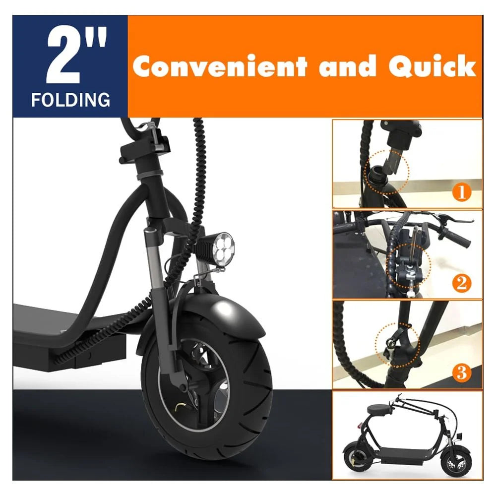 Electric Scooter 350W 48V 18.6 Miles Foldable Black S839