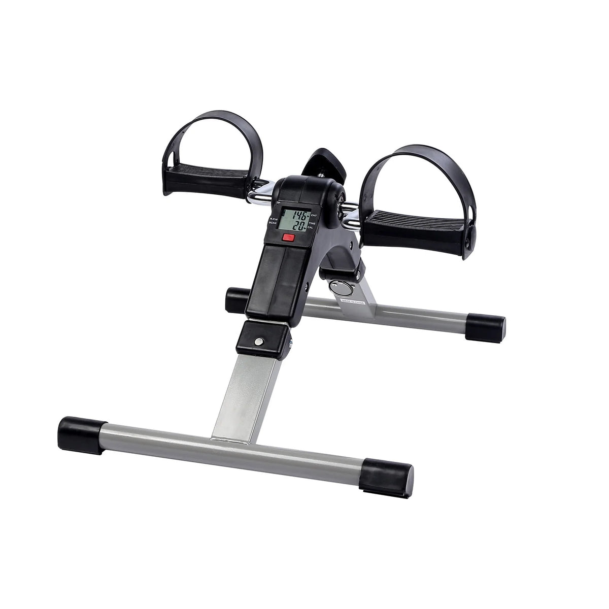 White Under Desk Exercise Pedal Bike with LCD Screen B4453