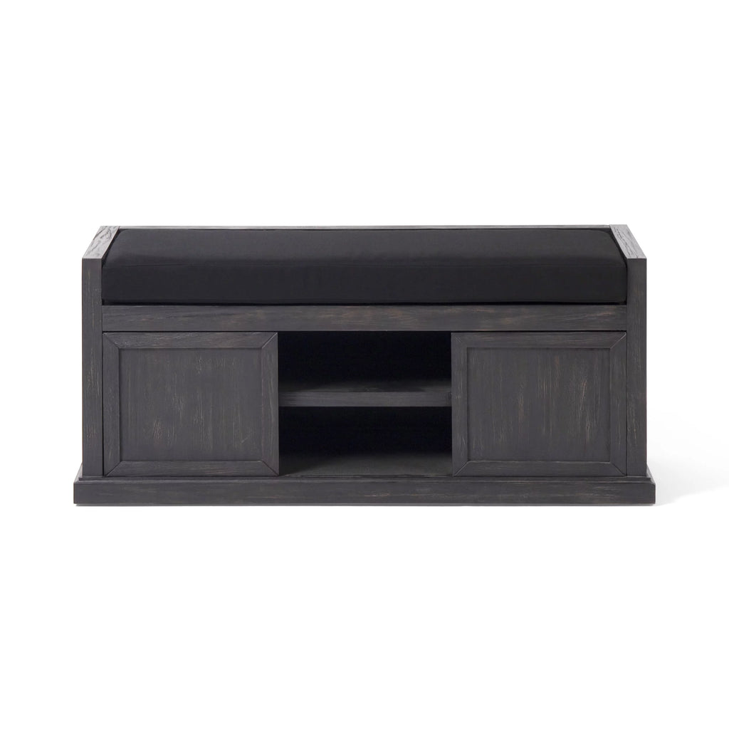 Acacia Wood Storage Bench with Cushion C85504