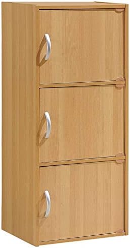 3 Shelf 3 Door Bookcase in Beech K60546
