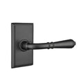 Flat Black Privacy Lever with Rectangular Rose A1387