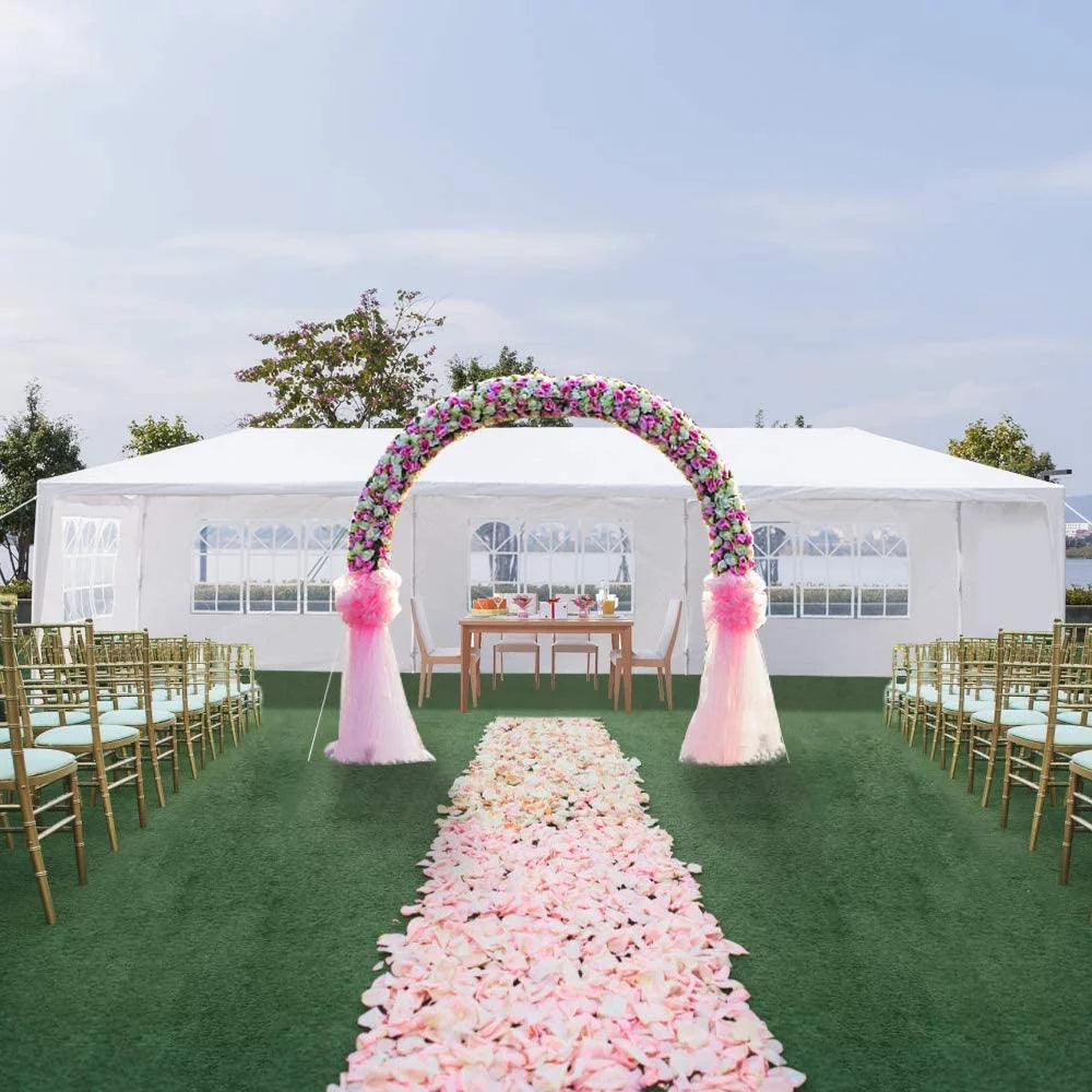 10'x30' Outdoor Canopy Tent with 8 Side Walls White A3052