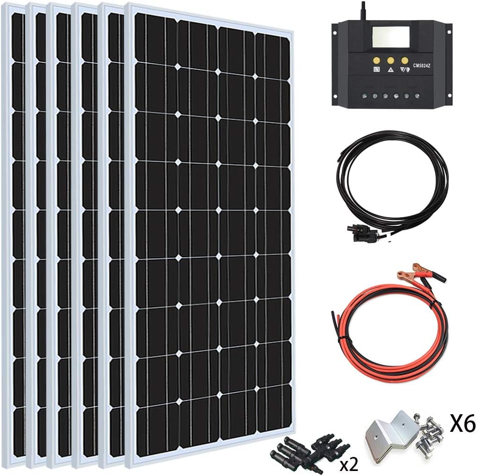 200 Watt 12Volt Moncrystalline Solar Panel Kit with 20A Charge Controller and Mounting Brackets C193