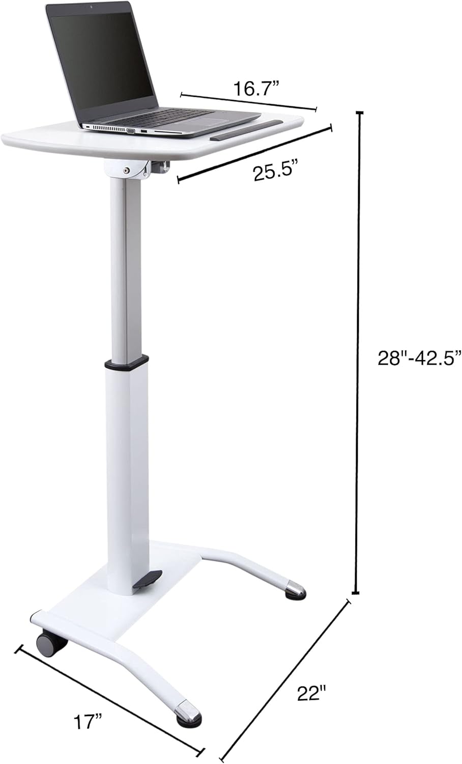 White Pneumatic Adjustable-Height Lectern V185