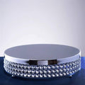 15 inch Grand Beaded Crystal Metal Riser Cake Stand O705