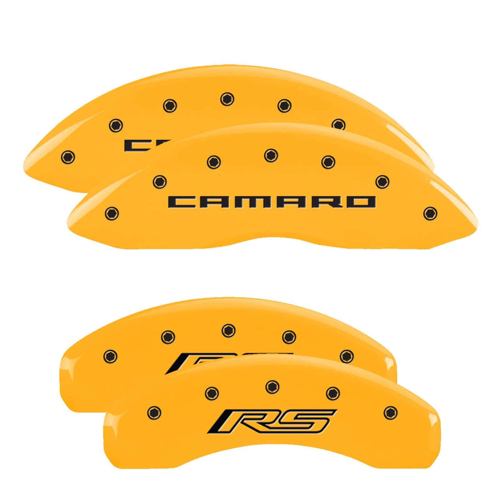 4 Caliper Covers Yellow Finish Black L78409