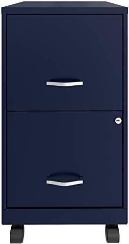 White 2 Drawer Metal Mobile File Cabinet with Lock X978