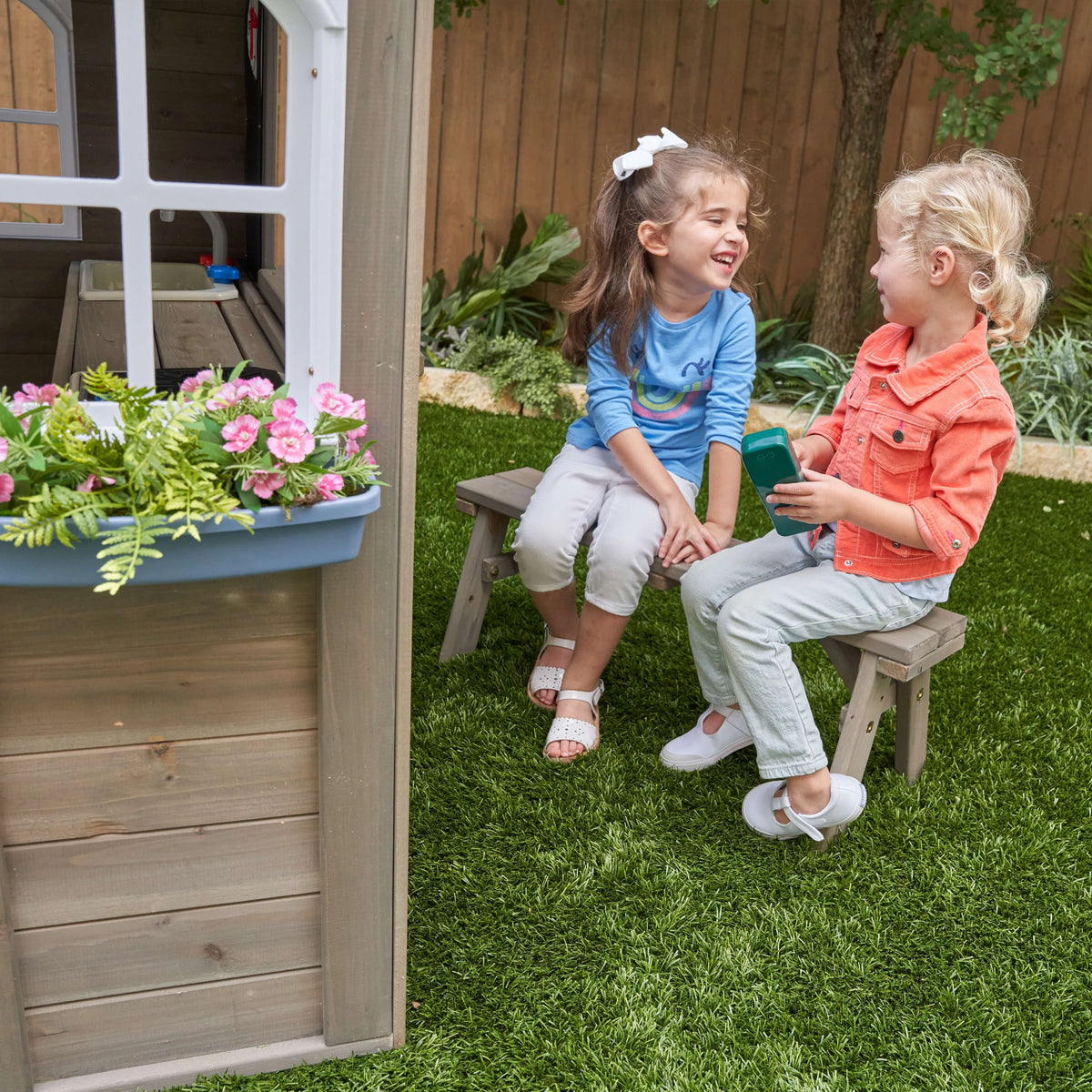 Wooden Outdoor Playhouse with Kitchen S227