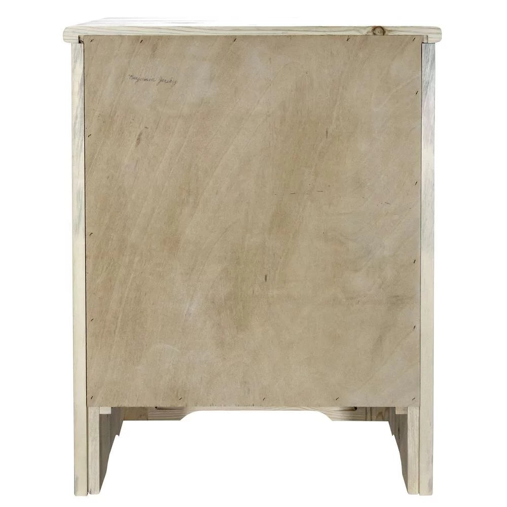 Pine Wood Accent Cabinet with Bear Design F73561
