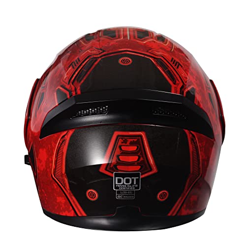 Motorcycle Dual Visor Flip up Modular Full Face Helmet V6134