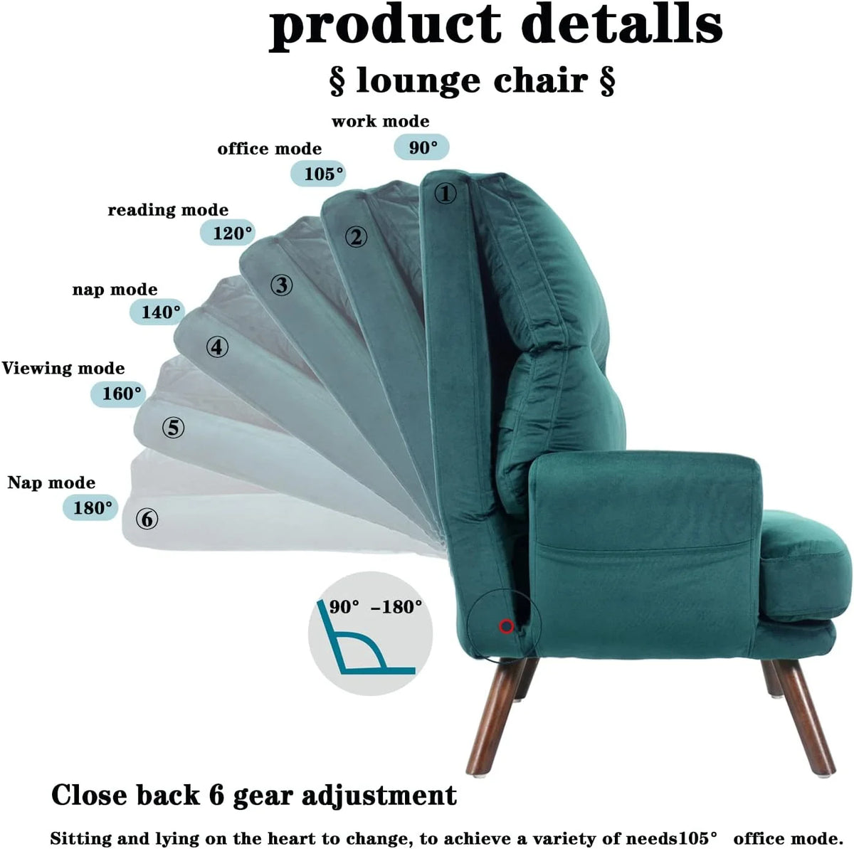 Green Velvet Accent Chair with Ottoman F965