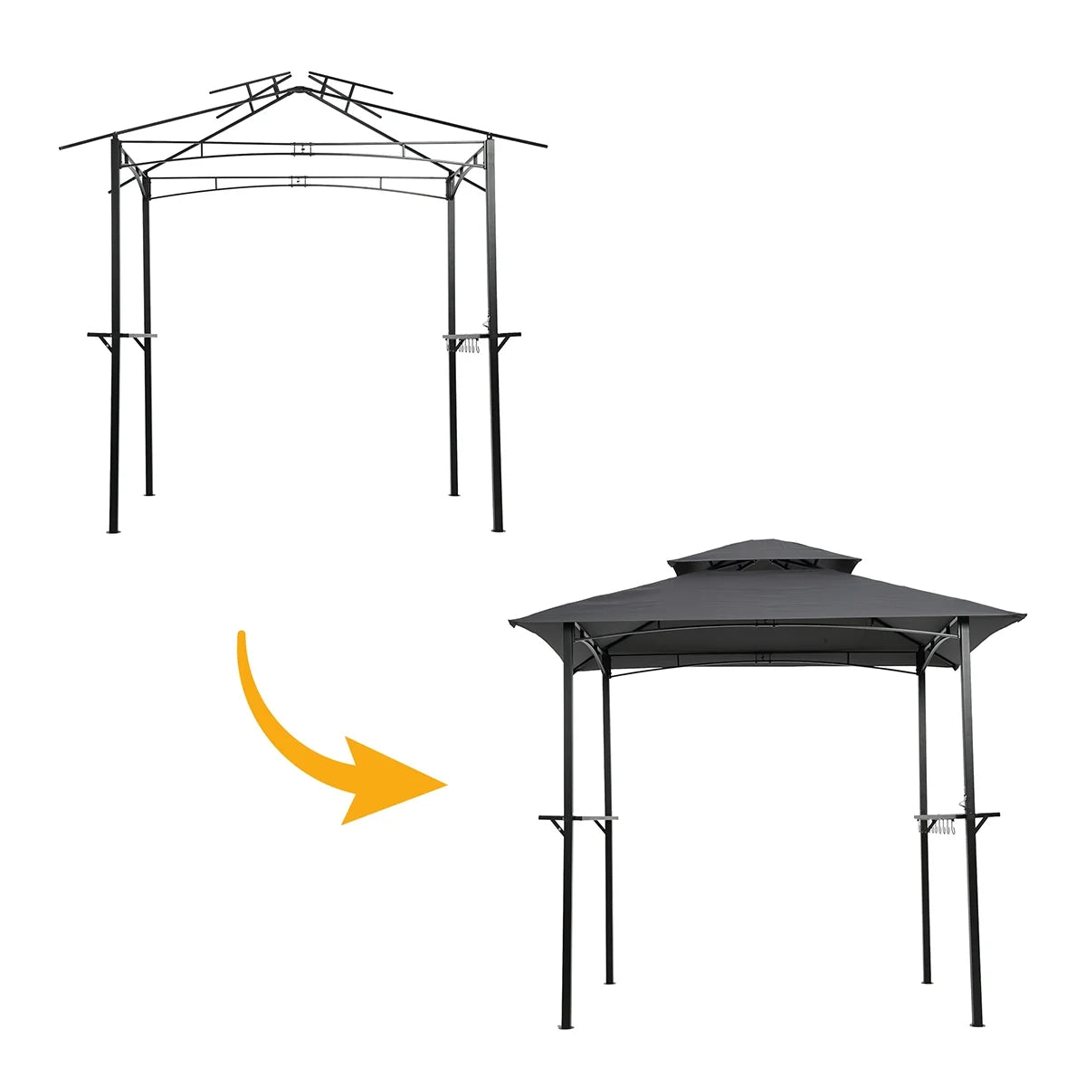 Grey Outdoor Grill Gazebo 8 X 5 Ft A372755