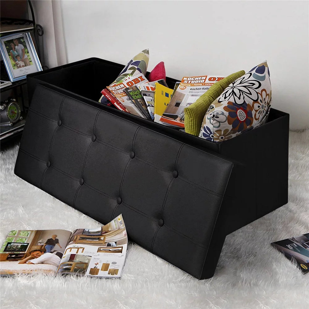 Faux Leather Storage Ottoman Bench S829898