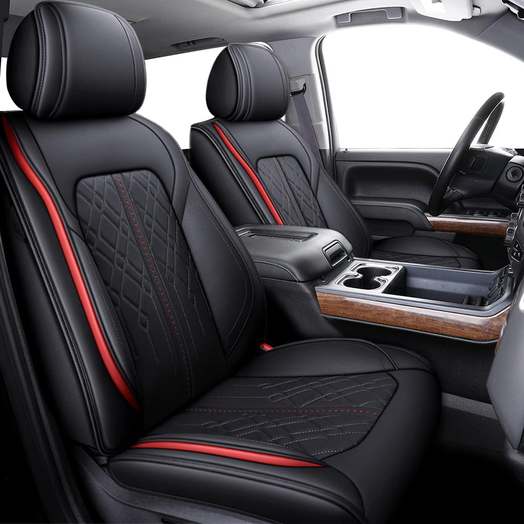 Black Waterproof Leather Full Set Car Seat Covers C895908