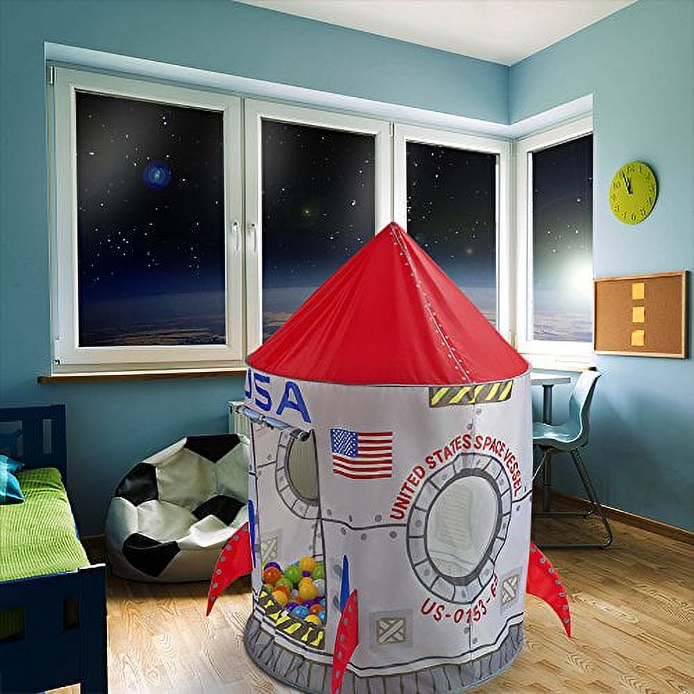 Space Adventure Rocket Play Tent with 100 Soft Ball Pit Balls D116