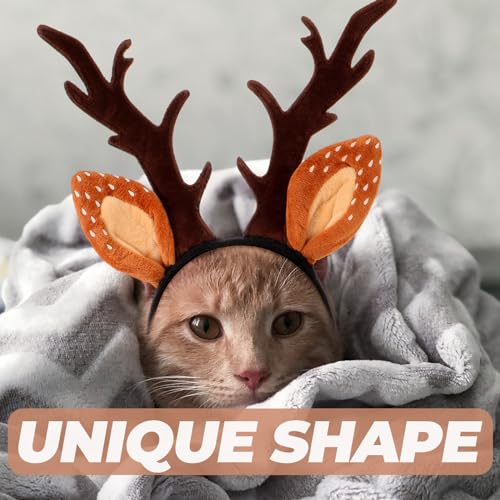 Christmas Hat for Cat Pet Deer Costume Antler Headband W896