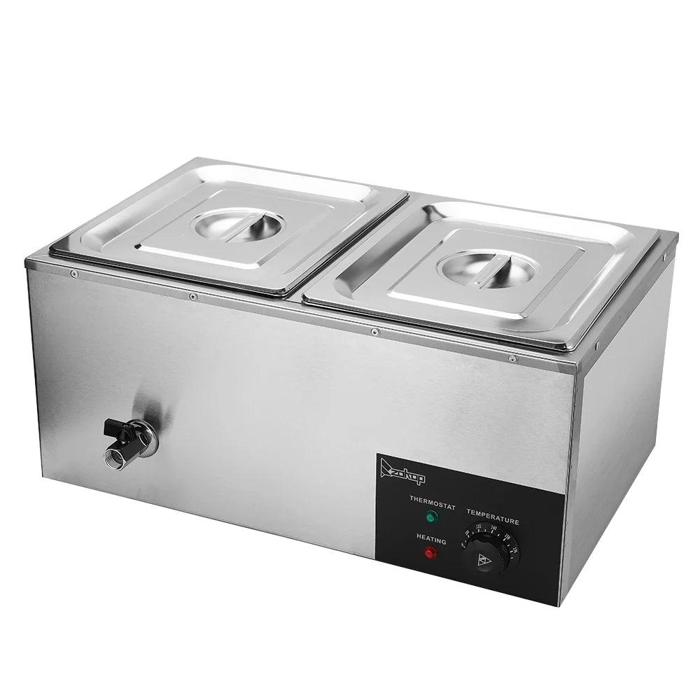 600W 2-Pan Stainless Steel Food Warmer O10229