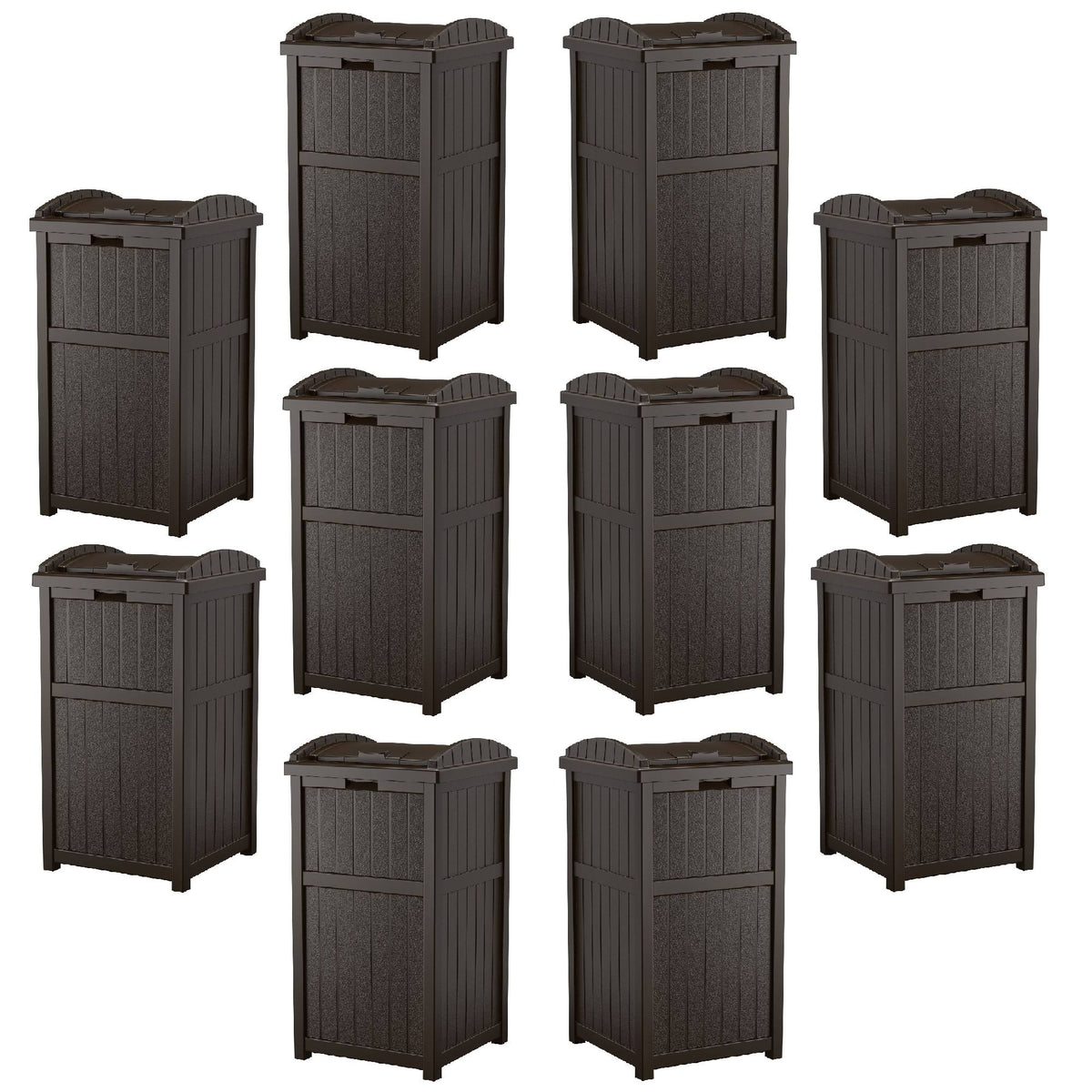 Outdoor Patio 33 Gal Trash Can Bin 10 Pack B951