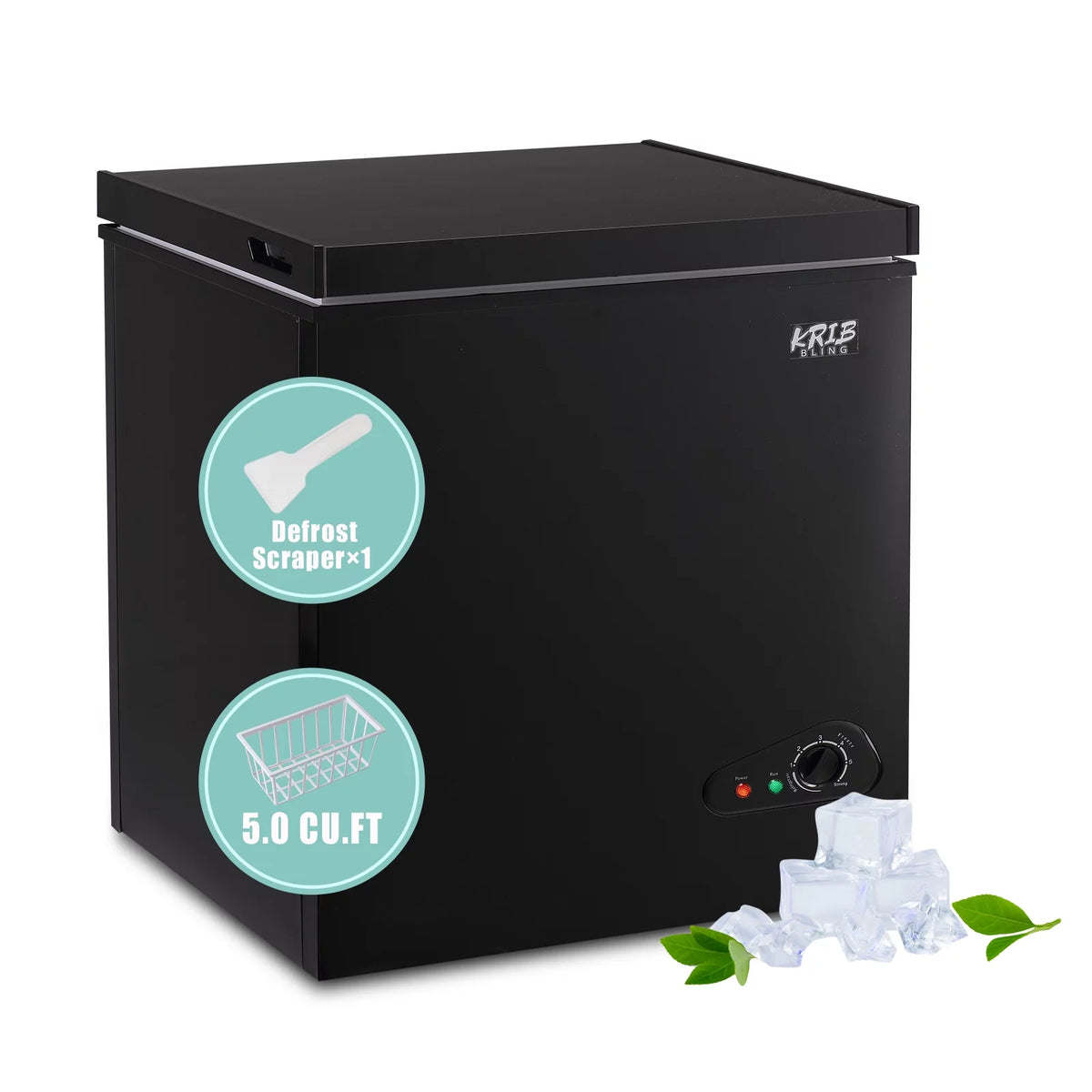 5.0 Cu.ft Black Chest Freezer with Removable Basket Y278838