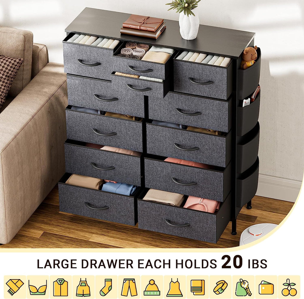 12 Drawer Fabric Dresser T2696