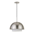 1-Light Brass Pendant with Seeded Glass Shade D251938
