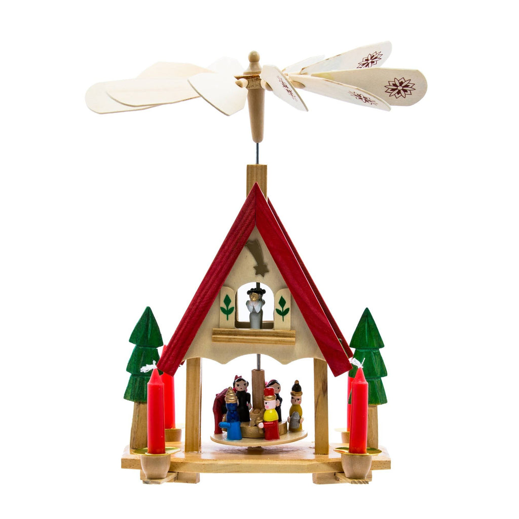 12x22 Wood Alpine House Carousel with Candles Y745033