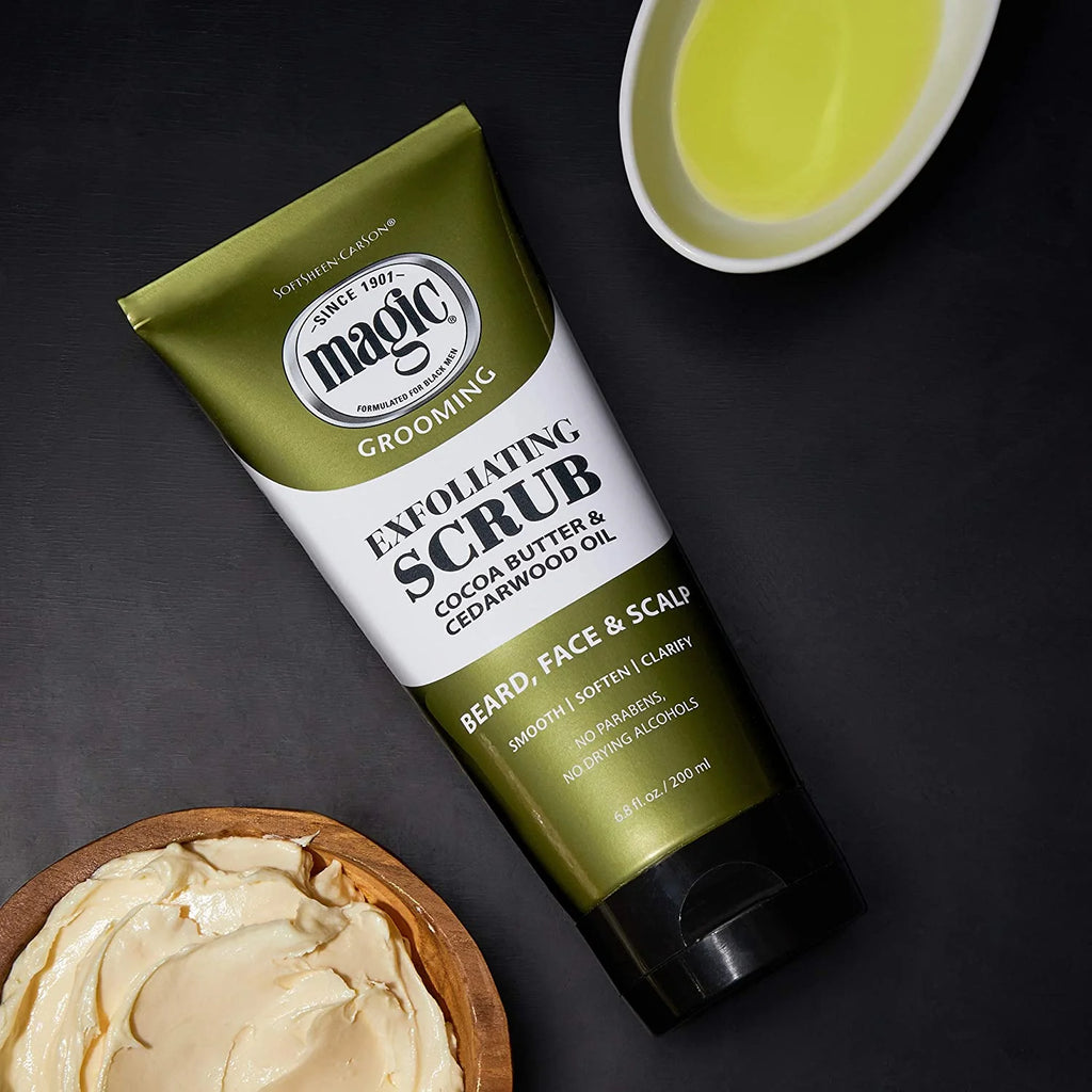 Men's Facial Exfoliating Scrub with Cocoa Butter and Cedarwood Oil, 6.8 fl oz, 3 pack R99465