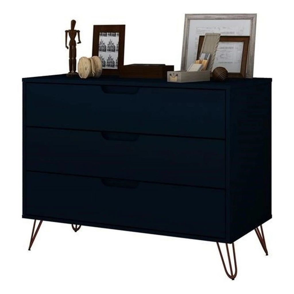 3-Drawer Mid-Century Wood Dresser L78302