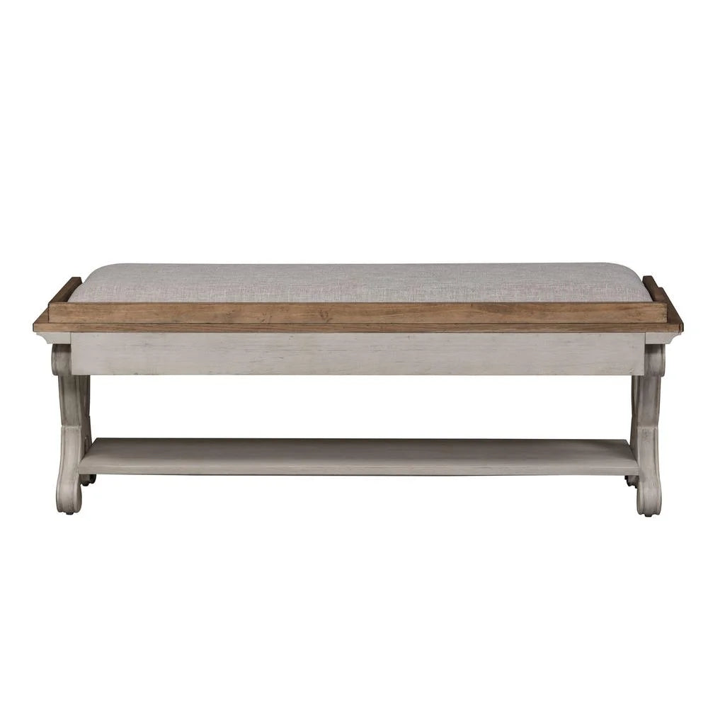 White Bed Bench D31625