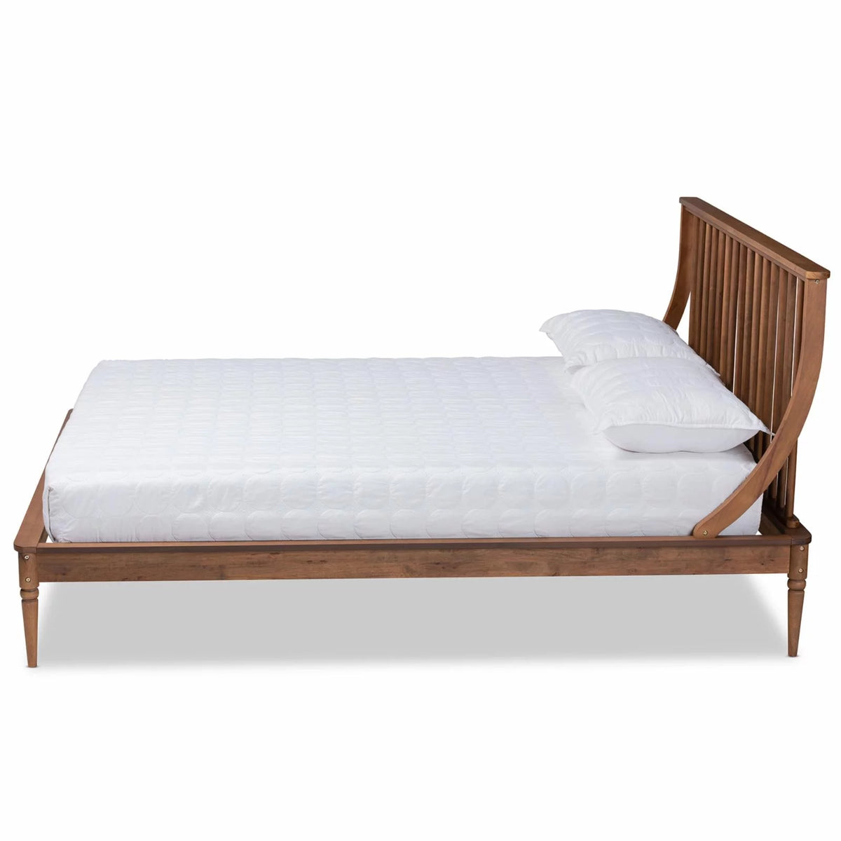 Walnut Brown Wood King Size Platform Bed E812673
