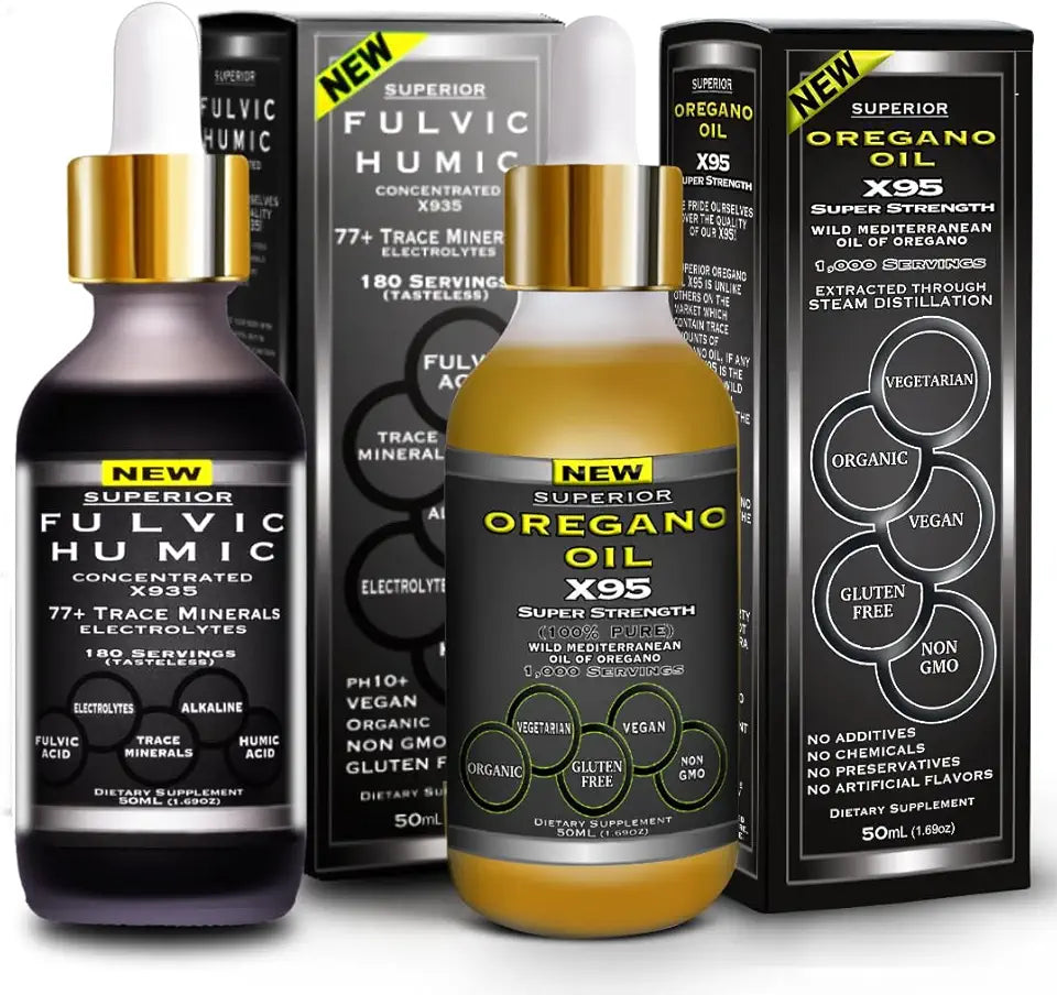 Fulvic Humic Acid Ionic Trace Minerals Liquid Supplement with Electrolytes T436