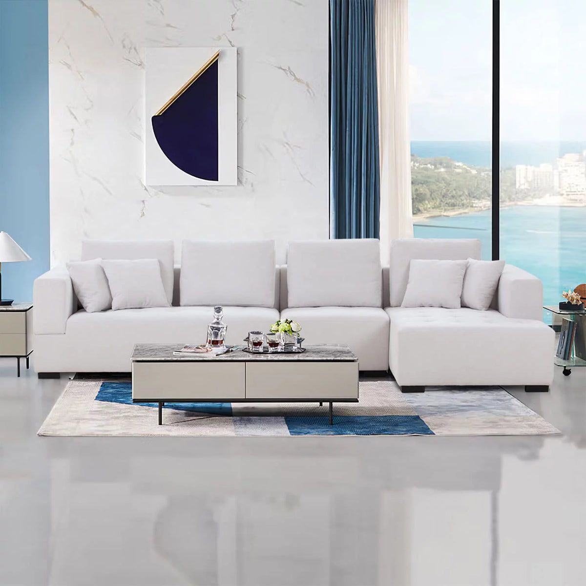 134.6'' L-Shape Sectional Sofa with Chaise Lounge V905601