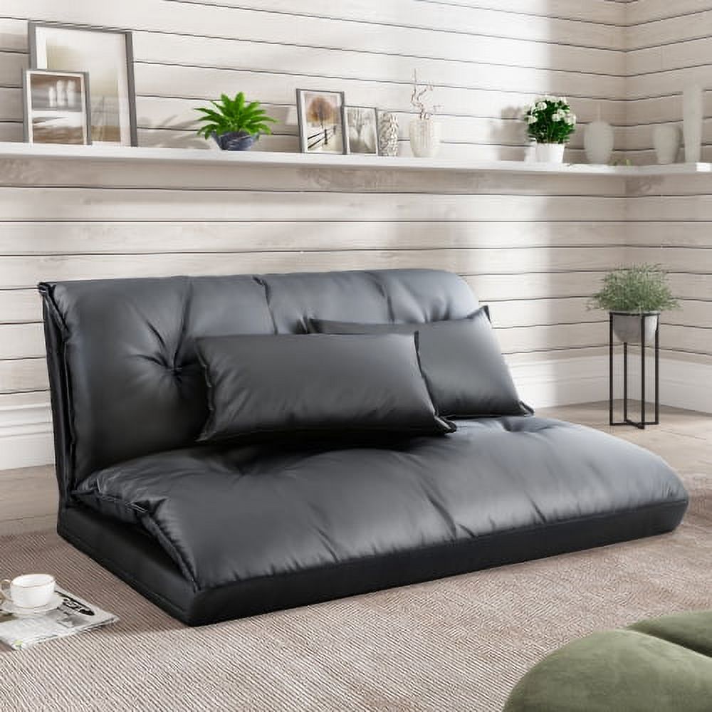 Adjustable Folding Futon Sofa with Two Pillows B9940