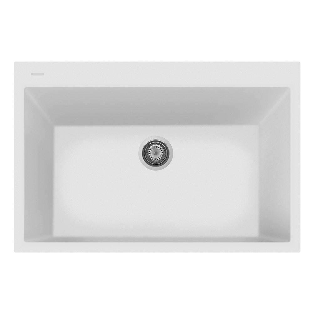 Milk White Single Basin Drop-In Sink I398