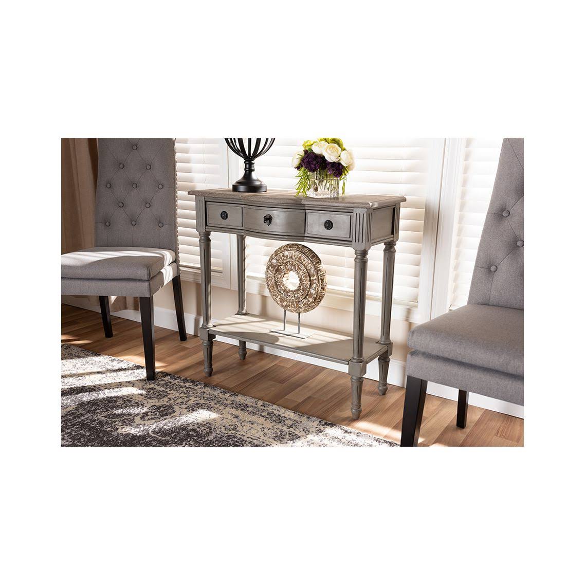 Gray 1-Drawer Wood Console Table I669