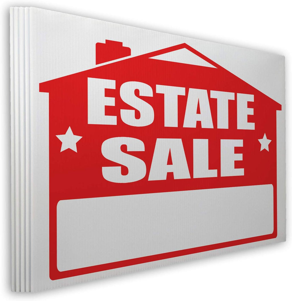 Estate Sale Yard Sign Kit, 24" W x 18" H CoroPlast, Double-Sided, Pack of 2 F766283