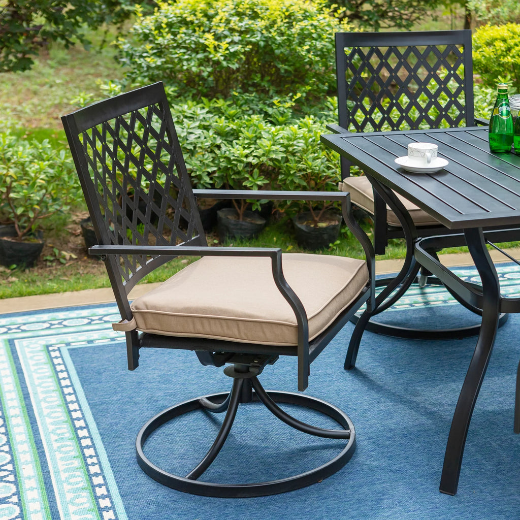 5-Piece Patio Dining Set with 4 Swivel Chairs & Square Table S379607