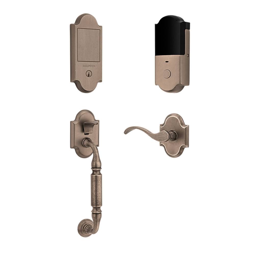 Estate Canterbury Dummy Handleset for Left Handed Doors Distressed Antique Nickel B491