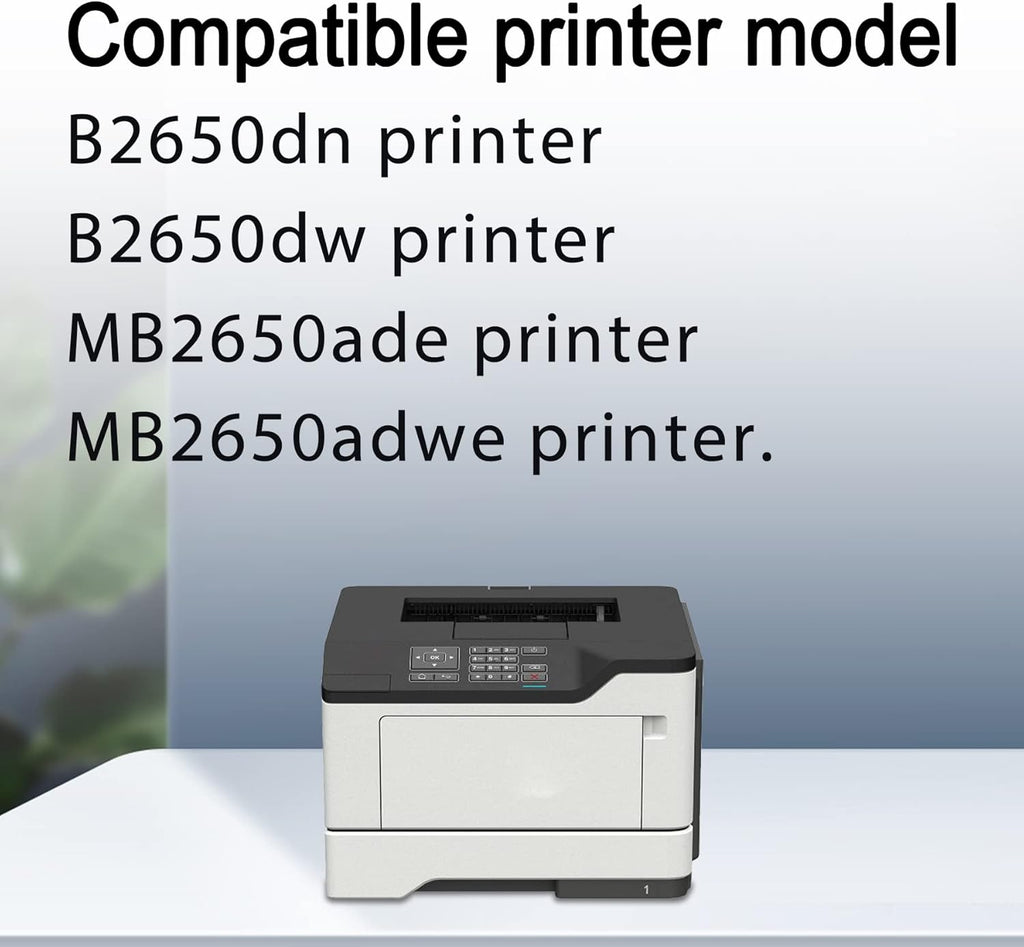 4Pack Black Toner Cartridges for Lexmark B2650dn B2650dw MB2650ade MB2650adwe S541748