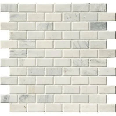 White Honed Marble Mosaic Tile V3260