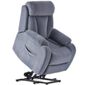 Light Gray Cashmere Fabric Power Recliner Sofa Chair R639267