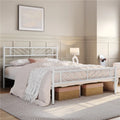 Queen White Metal Platform Bed N216785