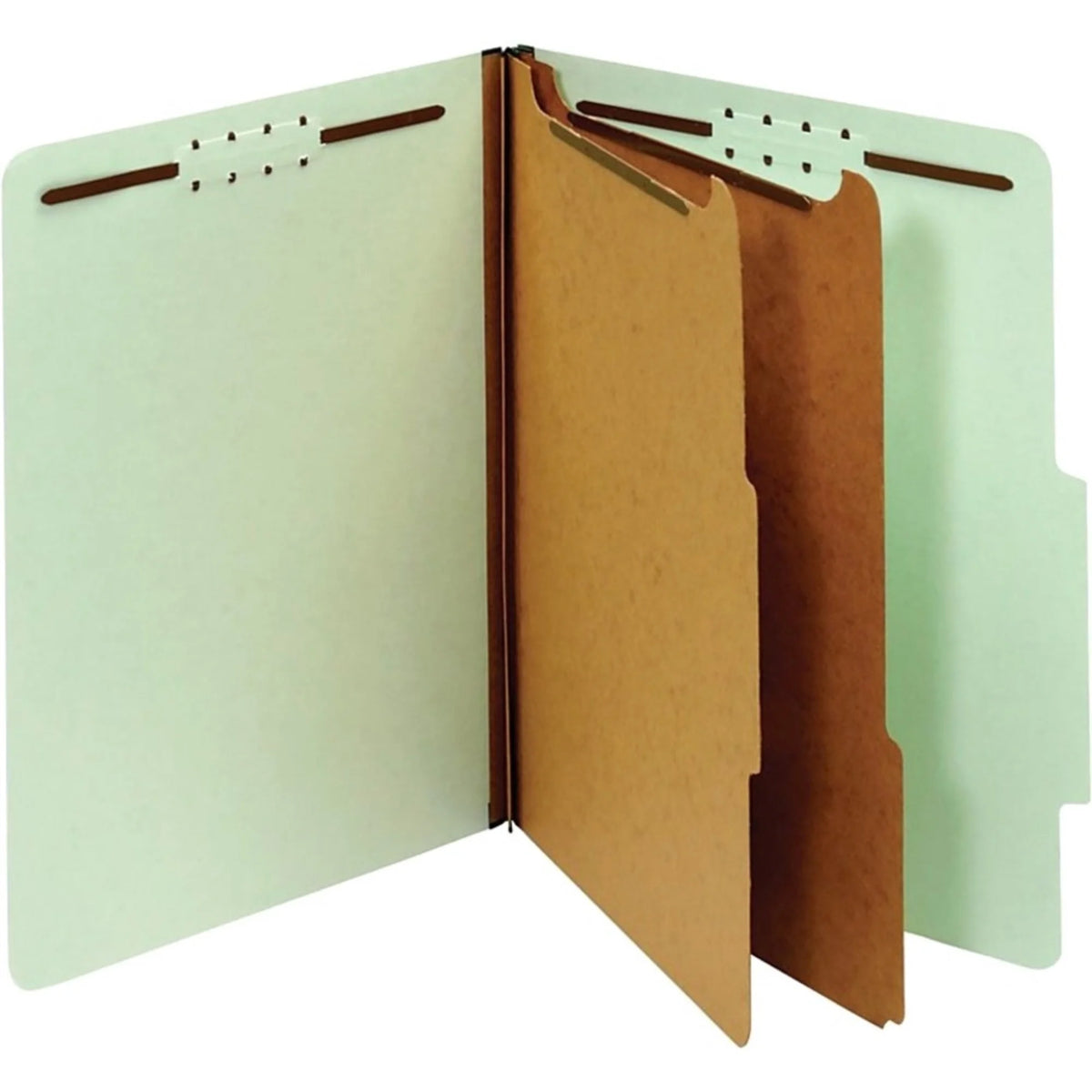 Light Green 10 pk Pressboard Classification Folders With Fasteners M625