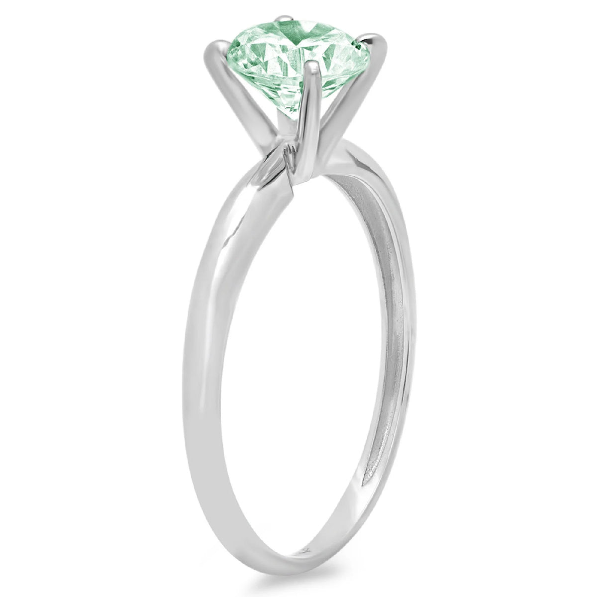 18k White Gold Solitaire Ring Y5328
