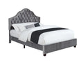 Queen Upholstered Bed with Arched Headboard Grey G72129