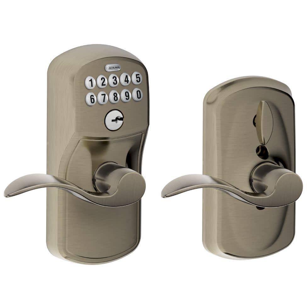 Antique Pewter Keypad Entry Leverset Z279334