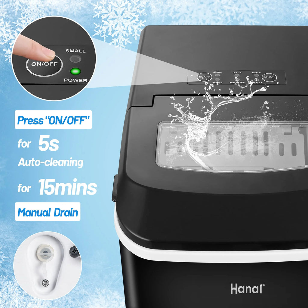 Black Portable Compact Countertop Ice Maker V3321