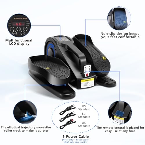Adjustable Seated Under Desk Elliptical Machine with Remote C953092